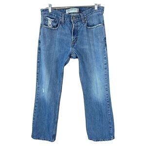 Levis 527 Low Boot Cut Distressed Medium Wash Blue Jeans 32 X 30